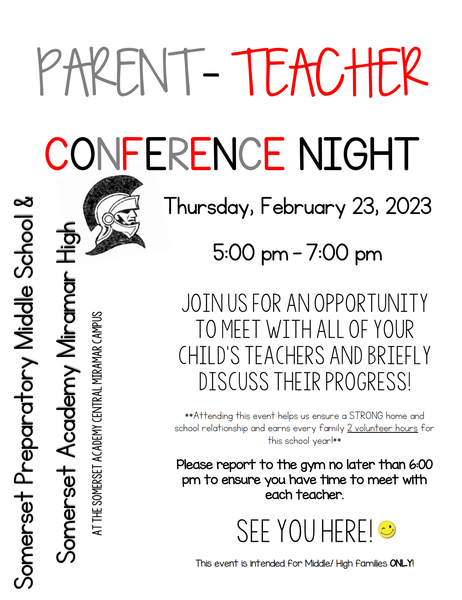 Reminder: Parent Teacher Conference Tomorrow 02/23