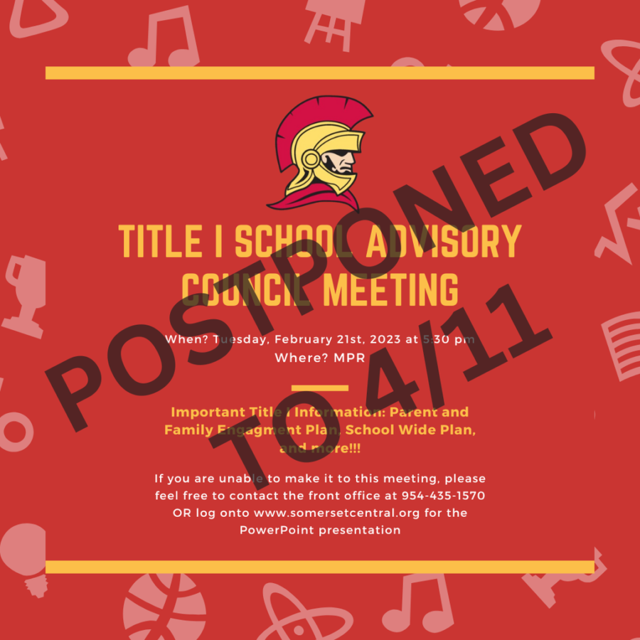 Cancelled: Title I/SAC Meeting