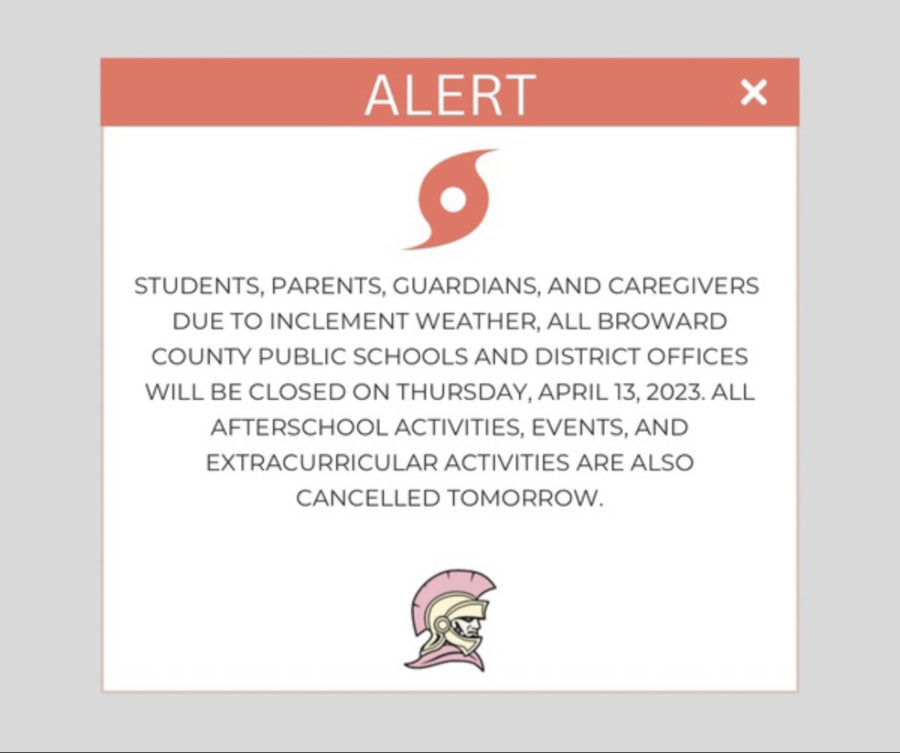 School Closed 4/13 - Weather Alert