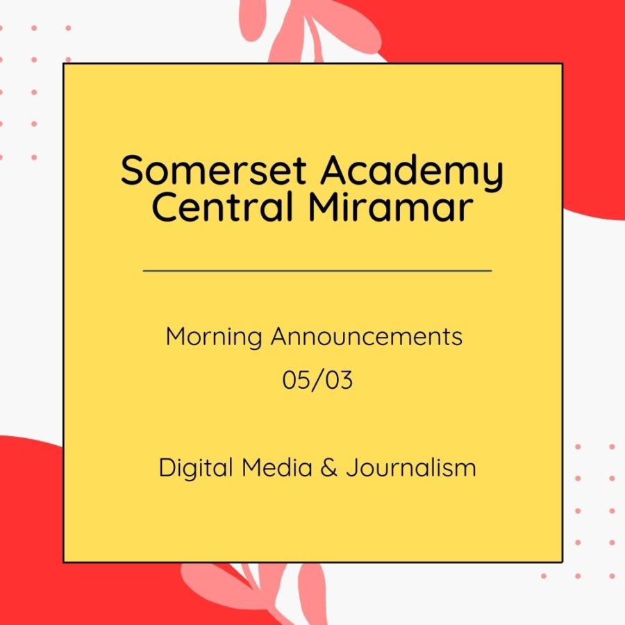 Morning Announcements 05/03