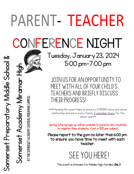 M/H Parent Teacher Conference Night