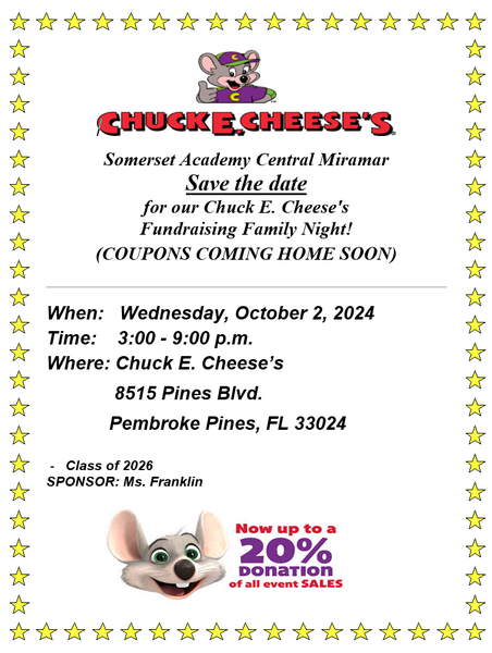 Chuck E. Cheese Fundraiser