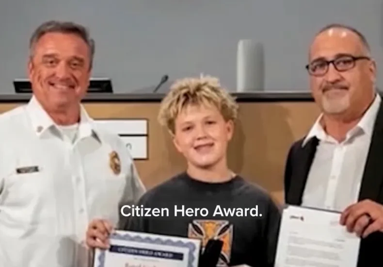 An Arizona teen is honored by his community after helping a lost woman in extreme heat