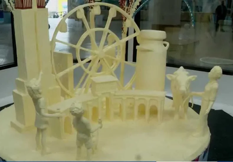 An 800-pound butter sculpture at the New York State Fair celebrating American traditions